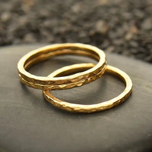Bronze Hammer Finish Stacking Rings