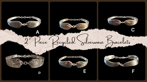2 Piece Recycled Silverware Bracelet
