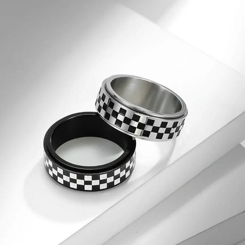 Checkered Flag Fidget Rings