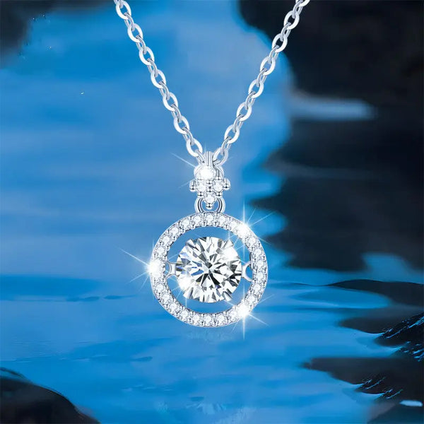 Dancing Moissanite Charm Necklace
