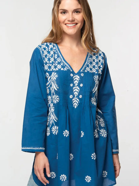 Divya Hand-Embroidered Cotton Tunic