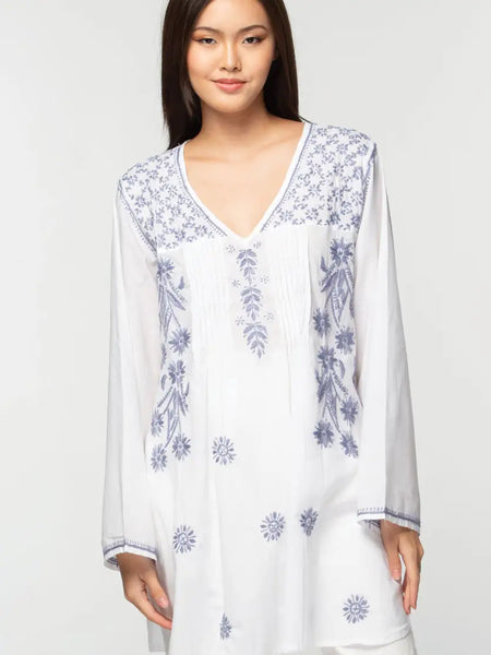 Divya Hand-Embroidered Cotton Tunic