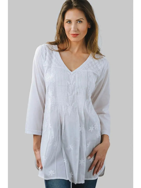 Divya Hand-Embroidered Cotton Tunic