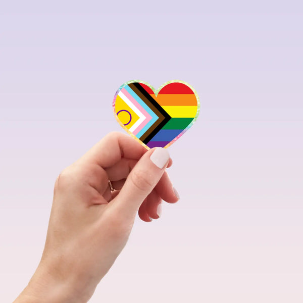 Glitter Pride Heart Sticker