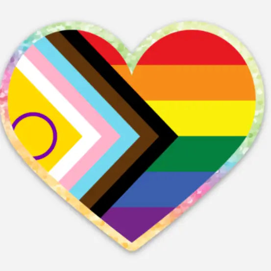 Glitter Pride Heart Sticker