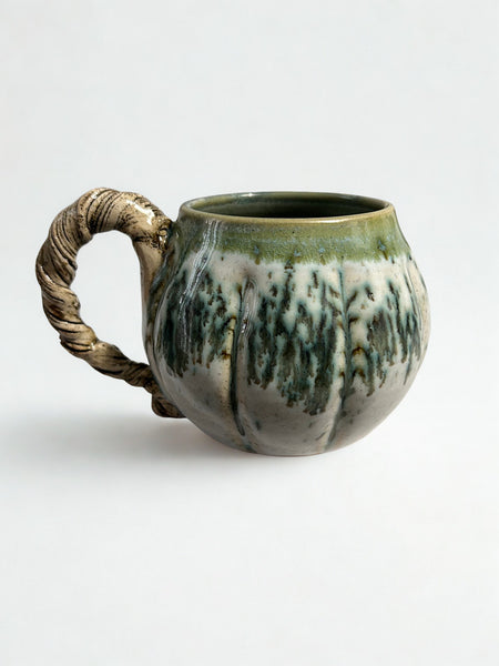 Green Gourd Mug by Liz Butler