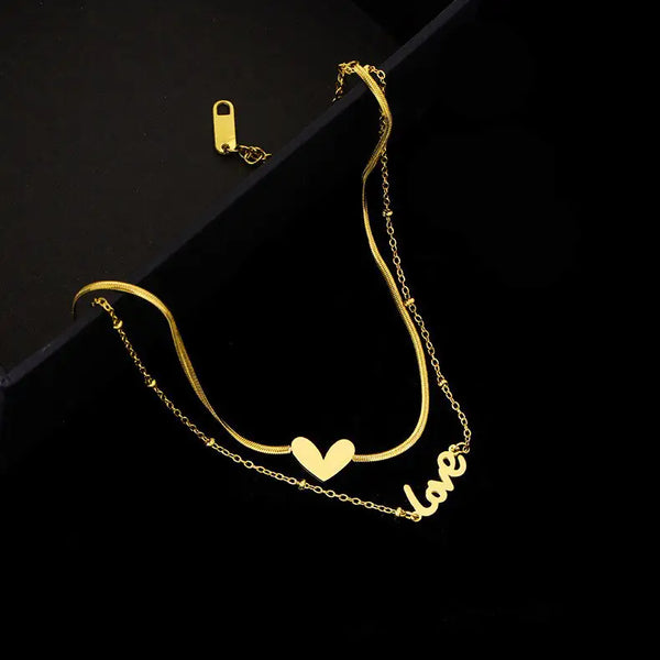 Gold Layered Heart Ankle Bracelet Anklet