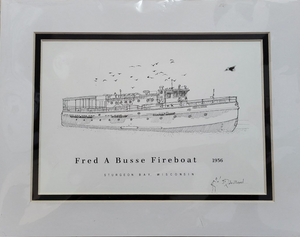 “Fred A Busse Fireboat” - Printed Sketch (8.5x11”) by David Robillard #76r