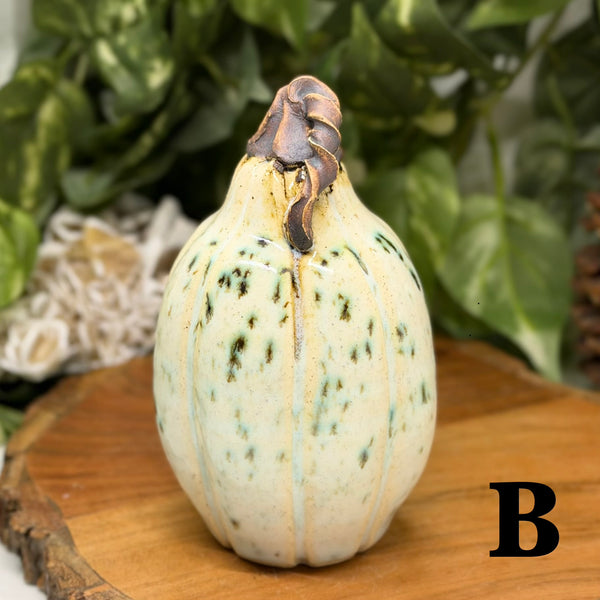 Speckled Green Tall Pumpkins by Liz Butler