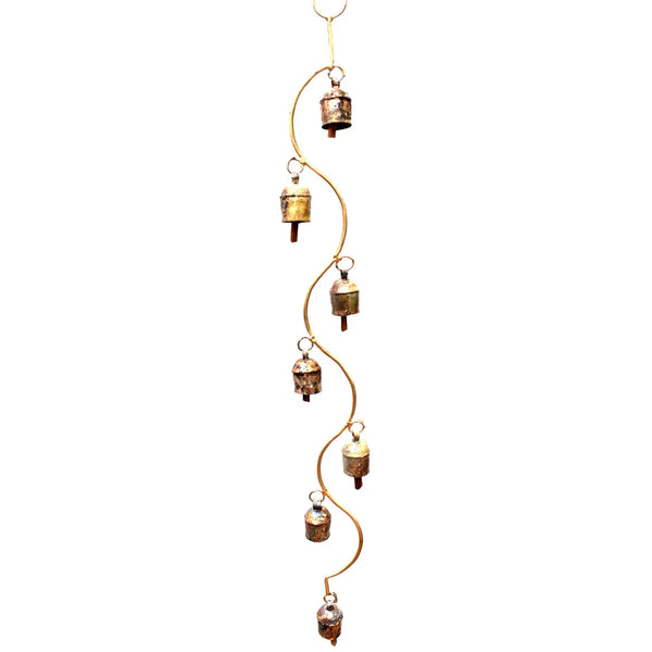 Curved Stem Bell Wind Chimes - 7 Bells