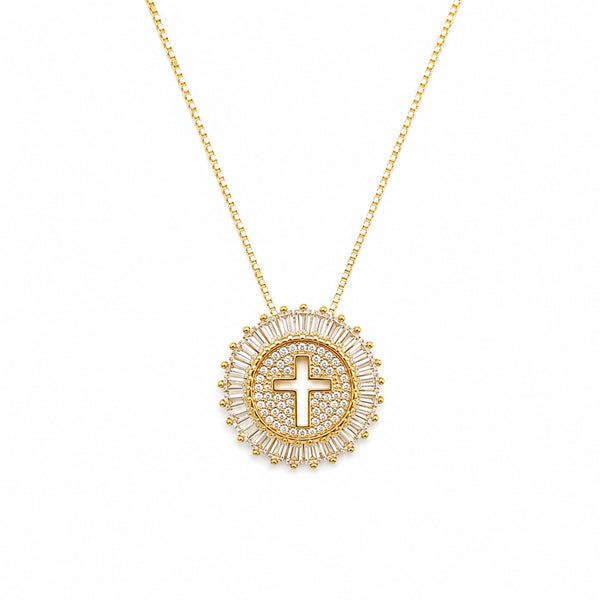 Shine Circle Cross Necklace