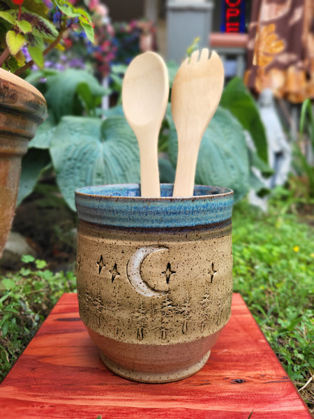Moon and Stars Utensil Holder by Liz Butler
