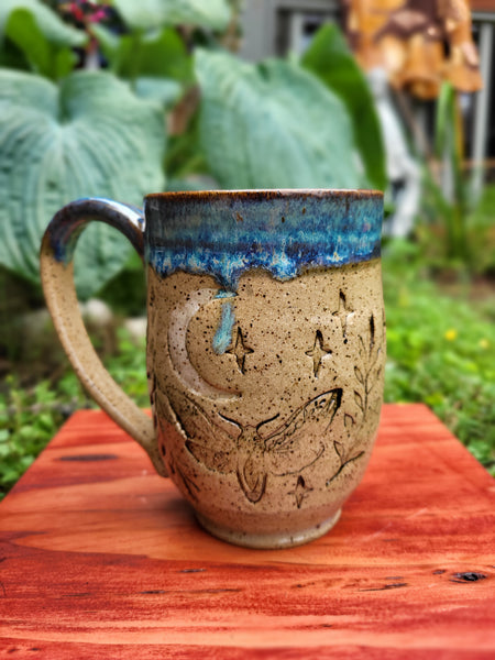 Moth and Moon Mug by Liz Butler