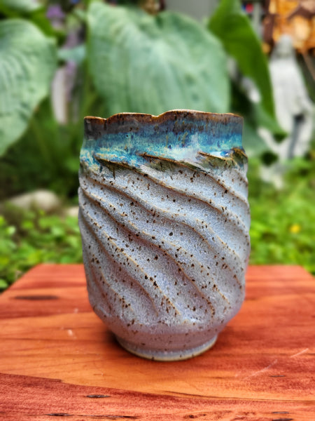 Speckled Blue Cup by Liz Butler