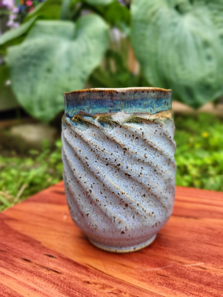 Speckled Blue Cup by Liz Butler