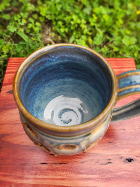 Blue & Brown Spotted Mug by Liz Butler