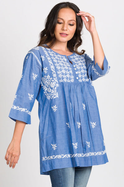Tarika Blue Chambray Tunic