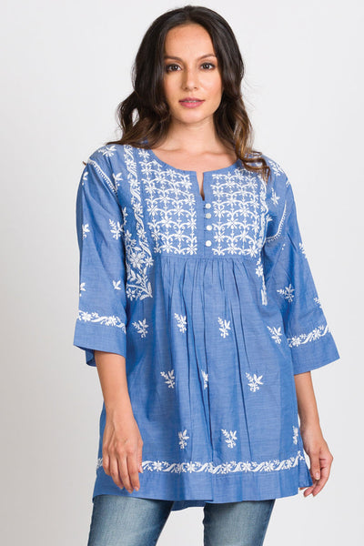 Tarika Blue Chambray Tunic
