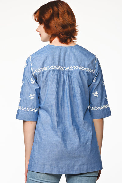 Tarika Blue Chambray Tunic