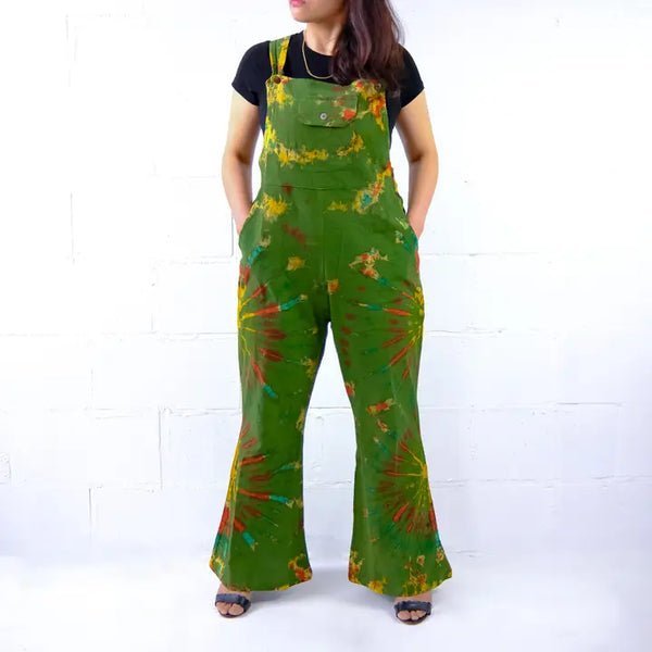 Tie Dye Cotton Wide Leg Bohemian Jumpsuit