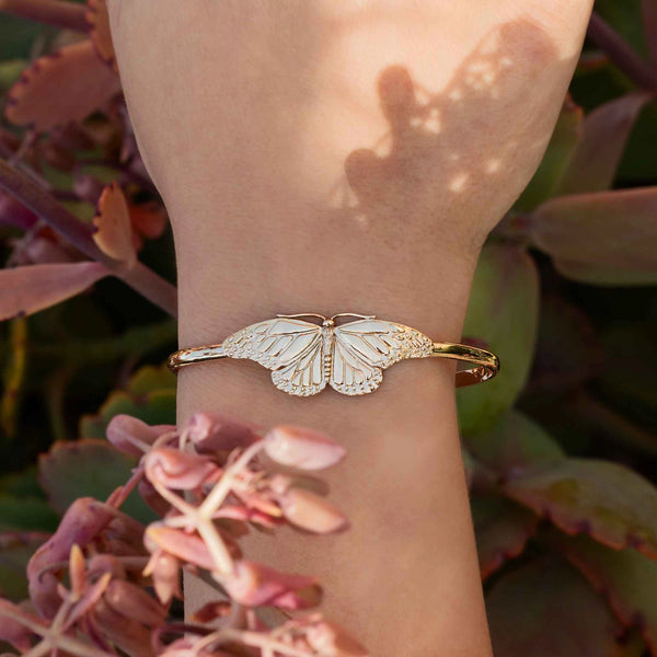 Monarch Butterfly Bronze Cuff Bracelet