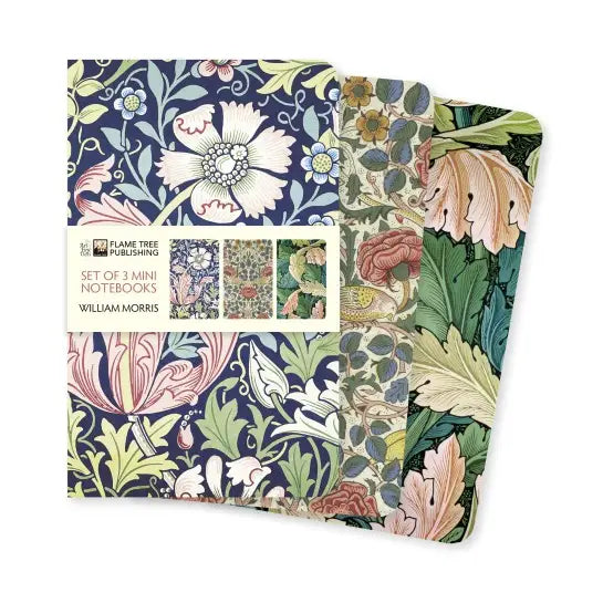 William Morris Floral Brocade Set of 3 Mini Notebooks