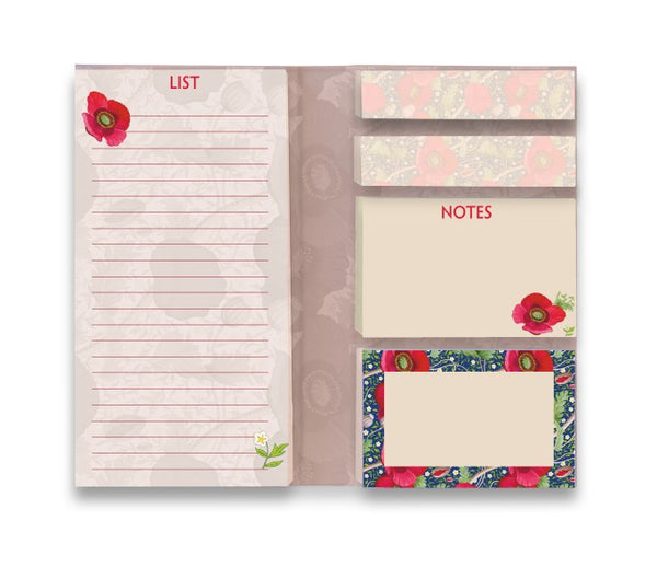 Bex Parkin: Red Poppies Sticky Notes Folder
