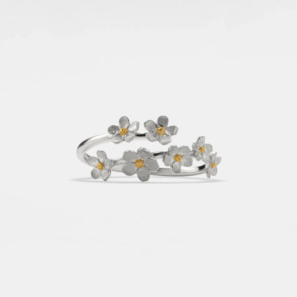Cherry Blossom Sakura Flower Ring in 925 Sterling Silver