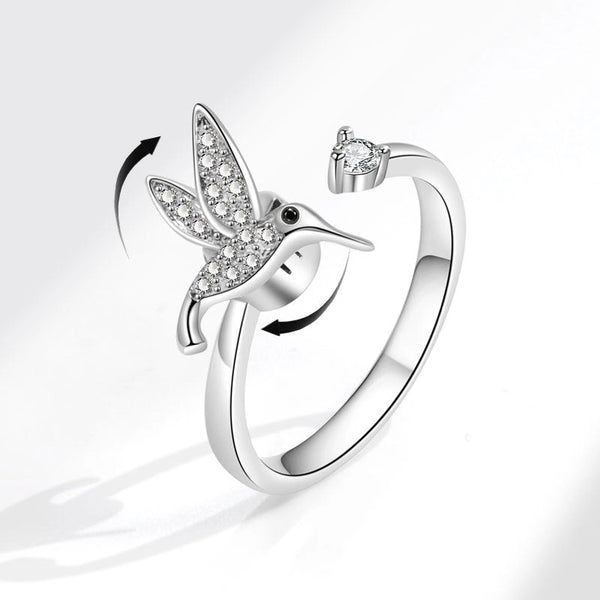 Hummingbird Anxiety Fidget Spinner Band Ring