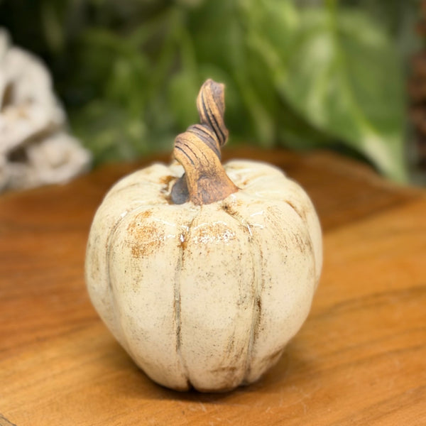 Small Ivory Pumpkin by Liz Butler