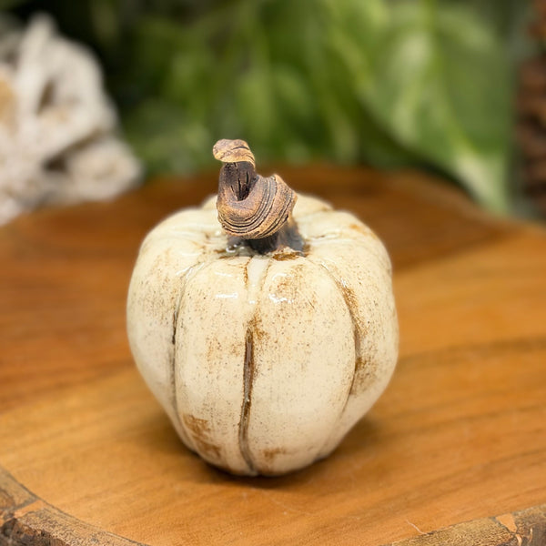 Small Ivory Pumpkin by Liz Butler
