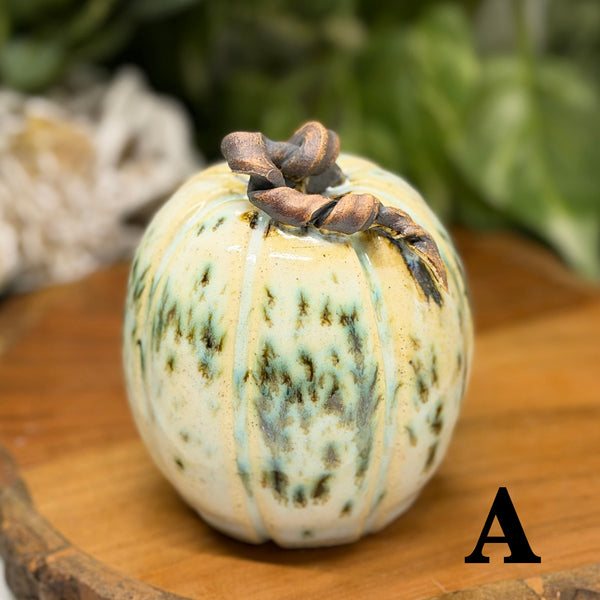 Speckled Green Tall Pumpkins by Liz Butler