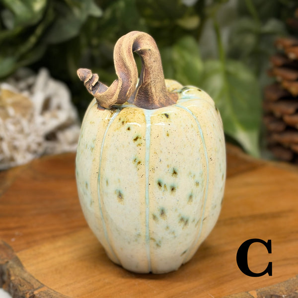 Speckled Green Tall Pumpkins by Liz Butler