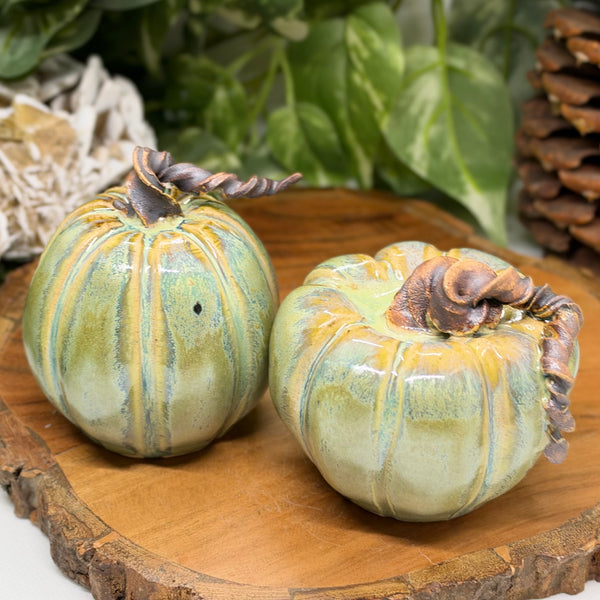 Small Green & Teal Pumpkins by Liz Butler