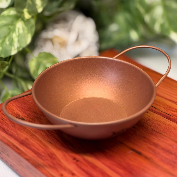 Copper Plated Metal Cauldron with Triple Moon & Pentacle (8")