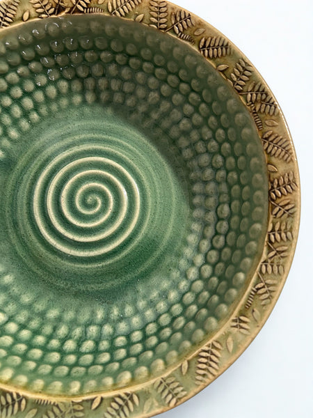 Large Green Fern Bowl by Liz Butler