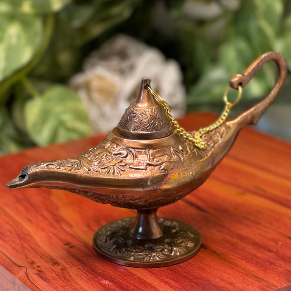 Brass Aladdin Lamp (6'') with Copper Finish