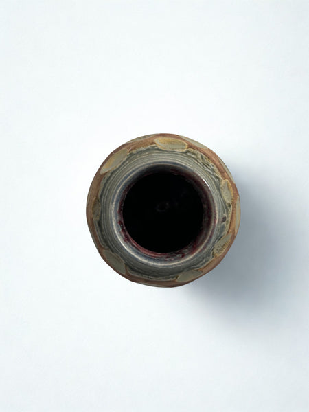 Carved Vase - Blue and Brown by Liz Butler