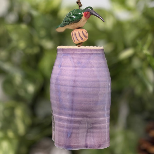 Purple Hummingbird Windchime by Liz Butler