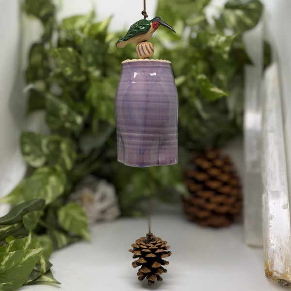 Purple Hummingbird Windchime by Liz Butler