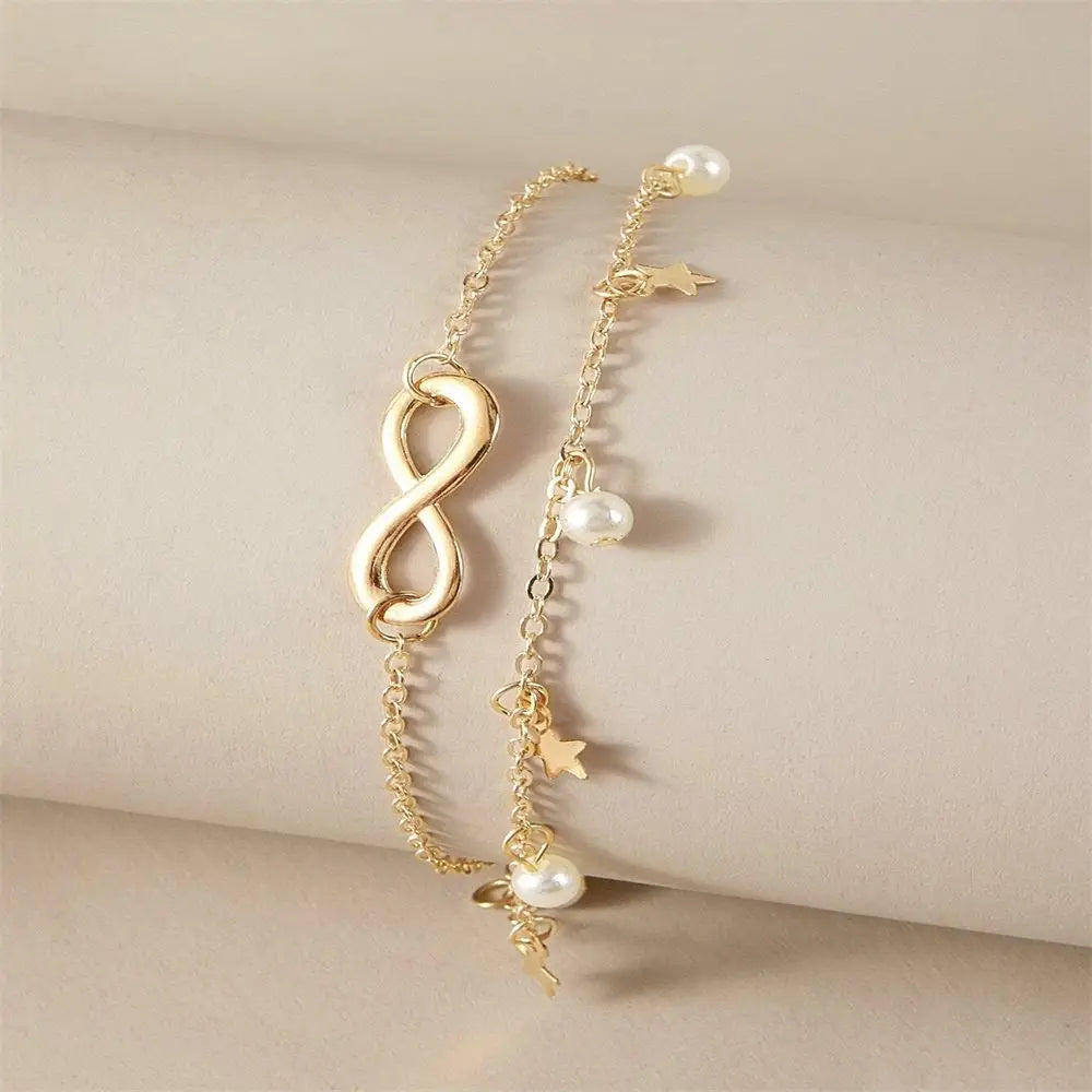 Star Mobius Layered Ankle Bracelet Anklet