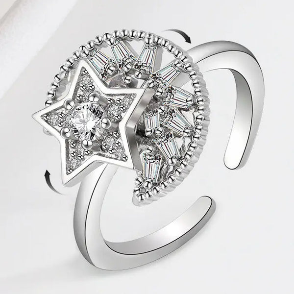 Moon Star Anxiety Fidget Spinner Ring
