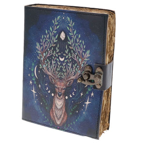 Celestial Stag Leather & Clasp Journal