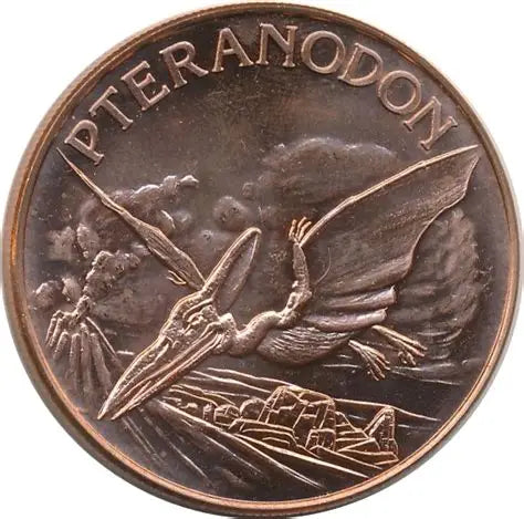 Prehistoric Design 1 oz Pure .999 Copper Round Bullion Coin in Capsule