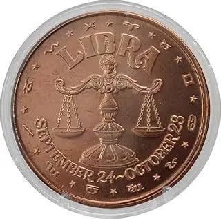 Zodiac Design 1 oz Pure .999 Copper Round Bullion Coin in Capsule