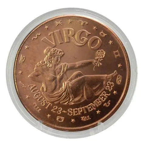 Zodiac Design 1 oz Pure .999 Copper Round Bullion Coin in Capsule