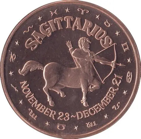 Zodiac Design 1 oz Pure .999 Copper Round Bullion Coin in Capsule