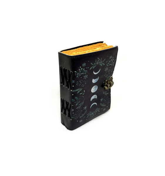 Leather Journal Deckle Paper Phases of Moon