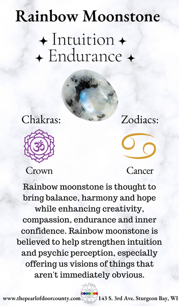 Rainbow Moonstone Sterling Silver Stud