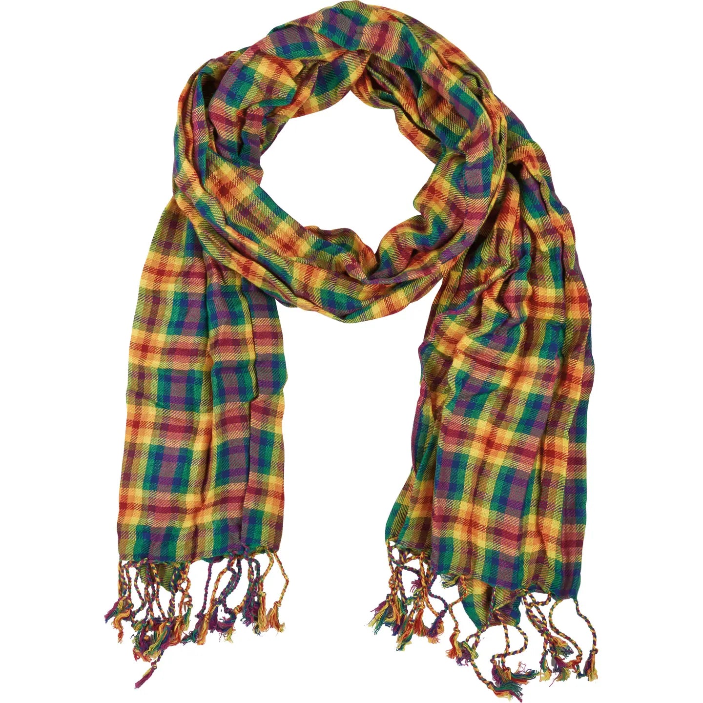 Rainbow Plaid Scarf